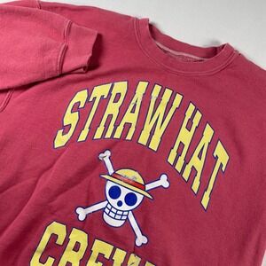 One Piece Straw Hat Crew Monkey D Luffy Sweatshirt Red Ripple Junction Large